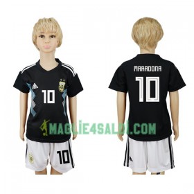 Maglia Argentina Maradona 10 Bambino Trasferta Divisa Mondiali di Calcio 2018